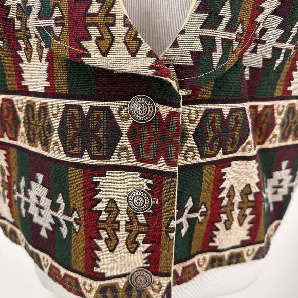 New Frontier Vintage Multicolor Southwestern Vest Size X-Large - Picture 9 of 9